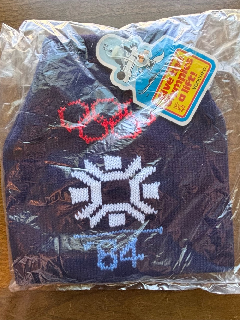 Vintage 1984 Sarajevo Winter Olympics Blue Beanie Hat By Avon New In Plastic